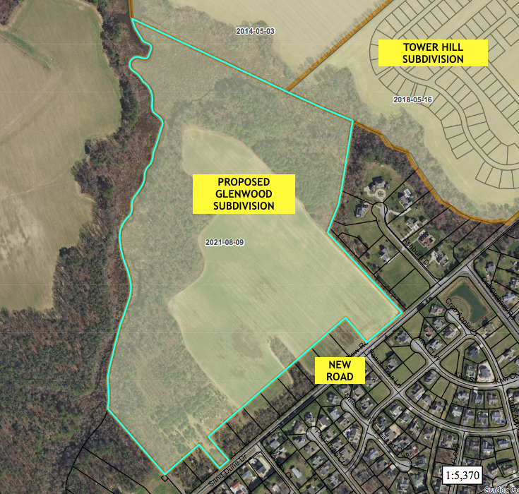 The proposed Glenwood subdivision would be located off New Road near Lewes adjacent to Tower Hill, which is under construction. PLUS GRAPHIC